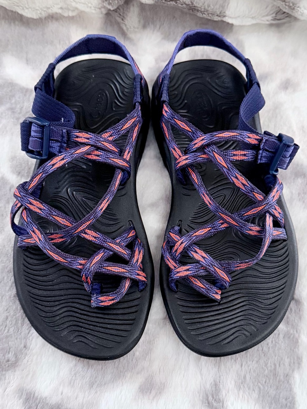 💕Chaco Women's Sandals Blue with Pink Accent Straps